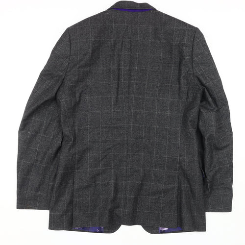 Ted Baker Men's Grey Check Blazer 38R Regular Fit