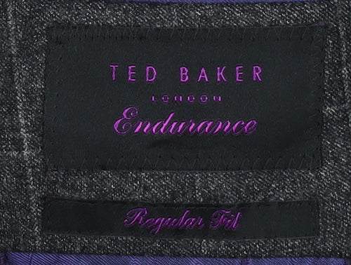 Ted Baker Men's Grey Check Blazer 38R Regular Fit