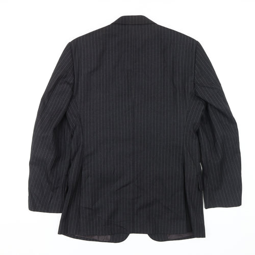 T.M. Lewin Men's Black Striped Blazer, Size 38S