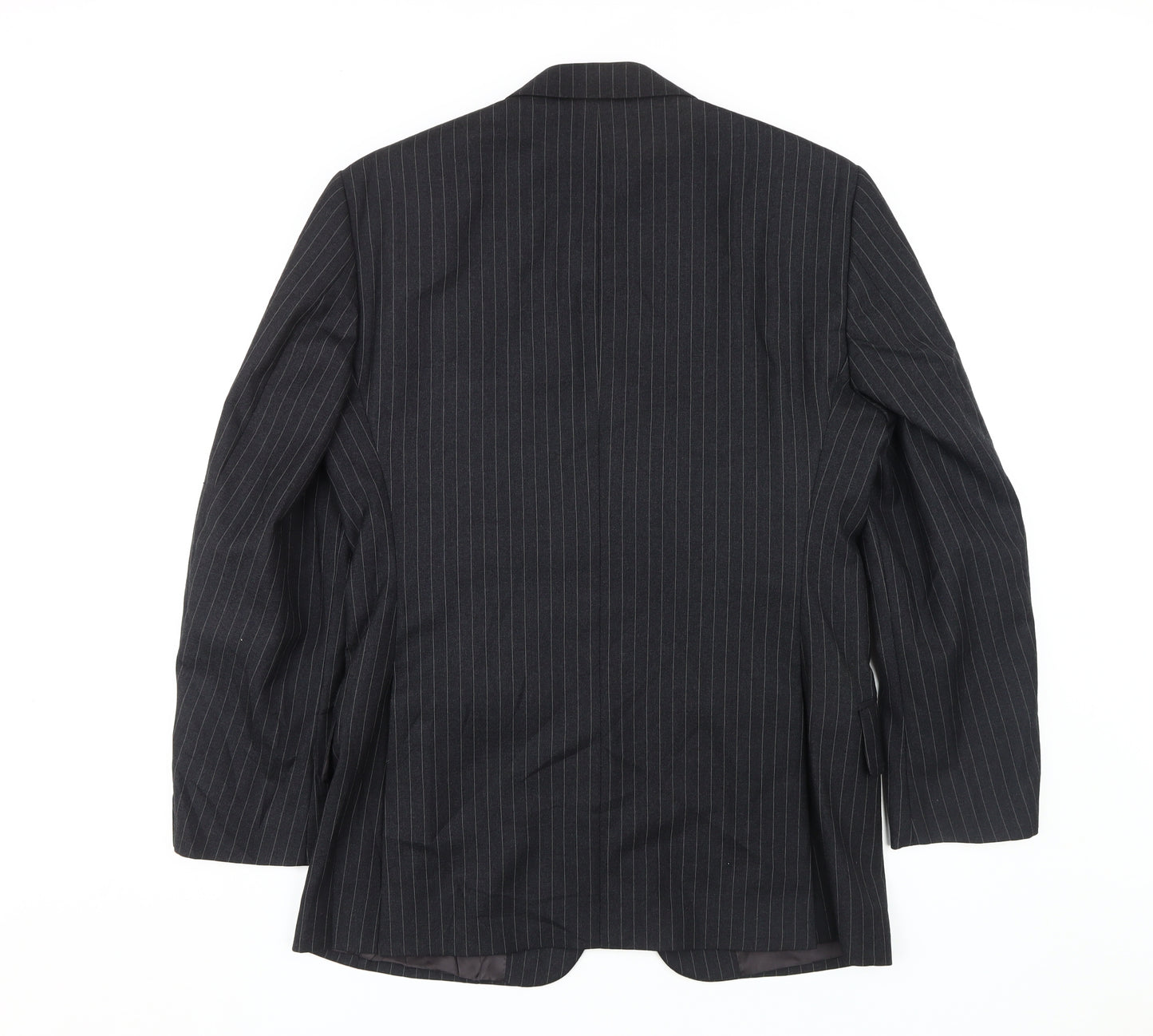 T.M. Lewin Men's Black Striped Blazer, Size 38S