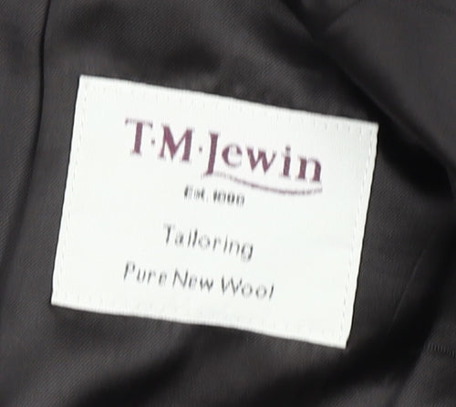T.M. Lewin Men's Black Striped Blazer, Size 38S