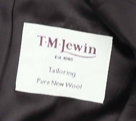 T.M. Lewin Men's Black Striped Blazer, Size 38S