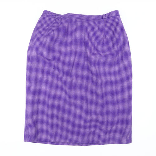 Eastex Women's Purple Check Pencil Skirt Size 16