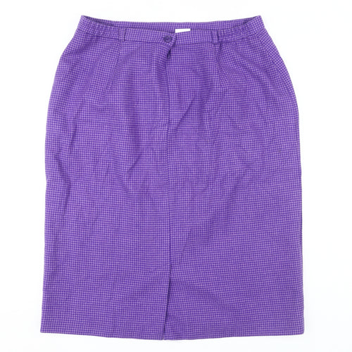 Eastex Women's Purple Check Pencil Skirt Size 16
