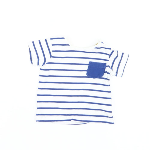 Jasper Conran Unisex Baby White & Blue Striped T-Shirt 0-3 Months