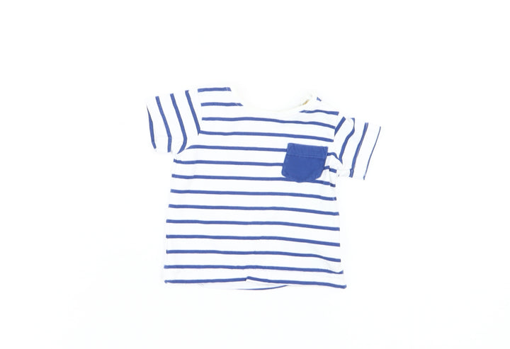 Jasper Conran Unisex Baby White & Blue Striped T-Shirt 0-3 Months