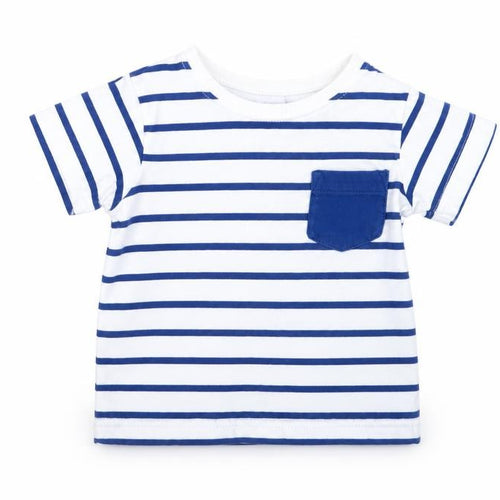 Jasper Conran Unisex Baby White & Blue Striped T-Shirt 0-3 Months