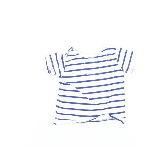 Jasper Conran Unisex Baby White & Blue Striped T-Shirt 0-3 Months