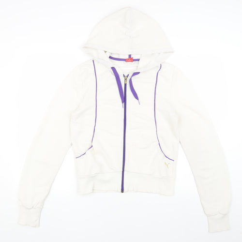 Puma Women's White Full Zip Hoodie Size 12