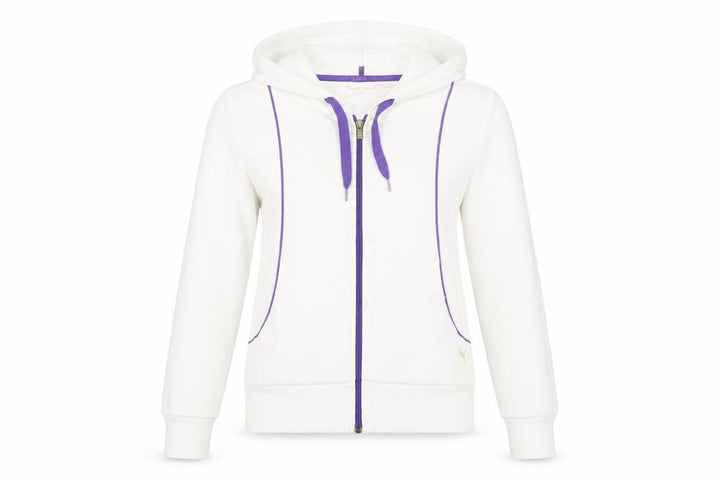 Front view of Puma Women's White Full Zip Hoodie, size 12