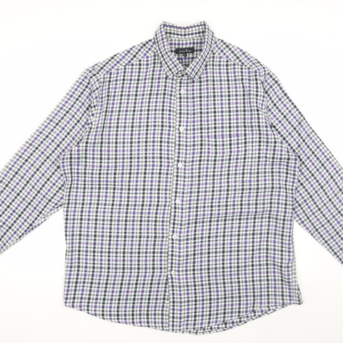 James Pringle Men's XL Checkered Long Sleeve Shirt