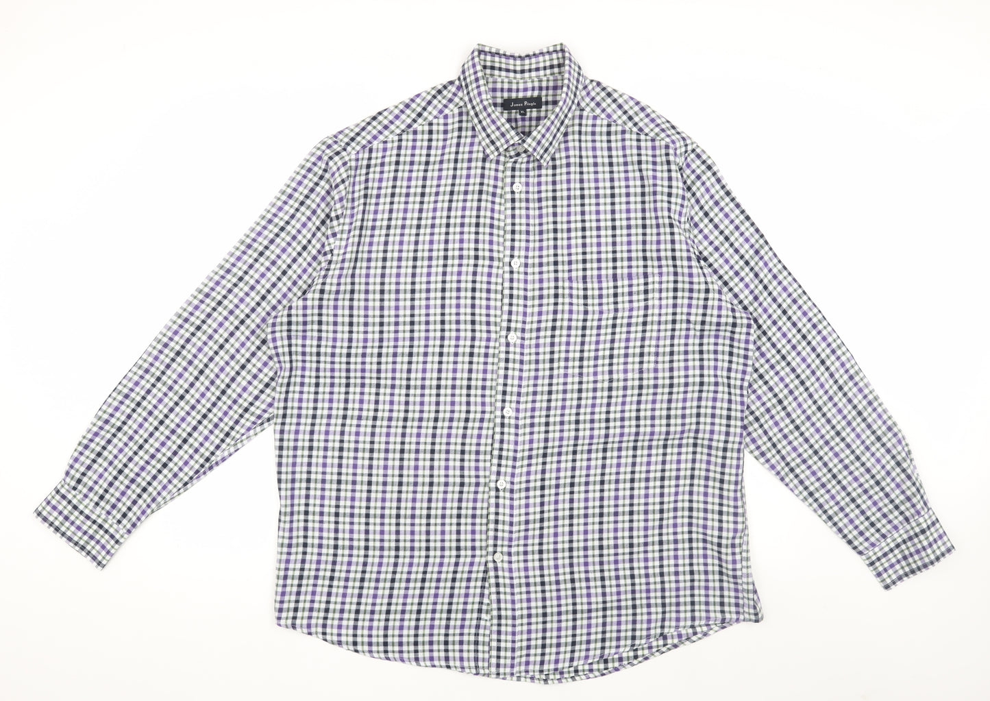 James Pringle Men's XL Checkered Long Sleeve Shirt