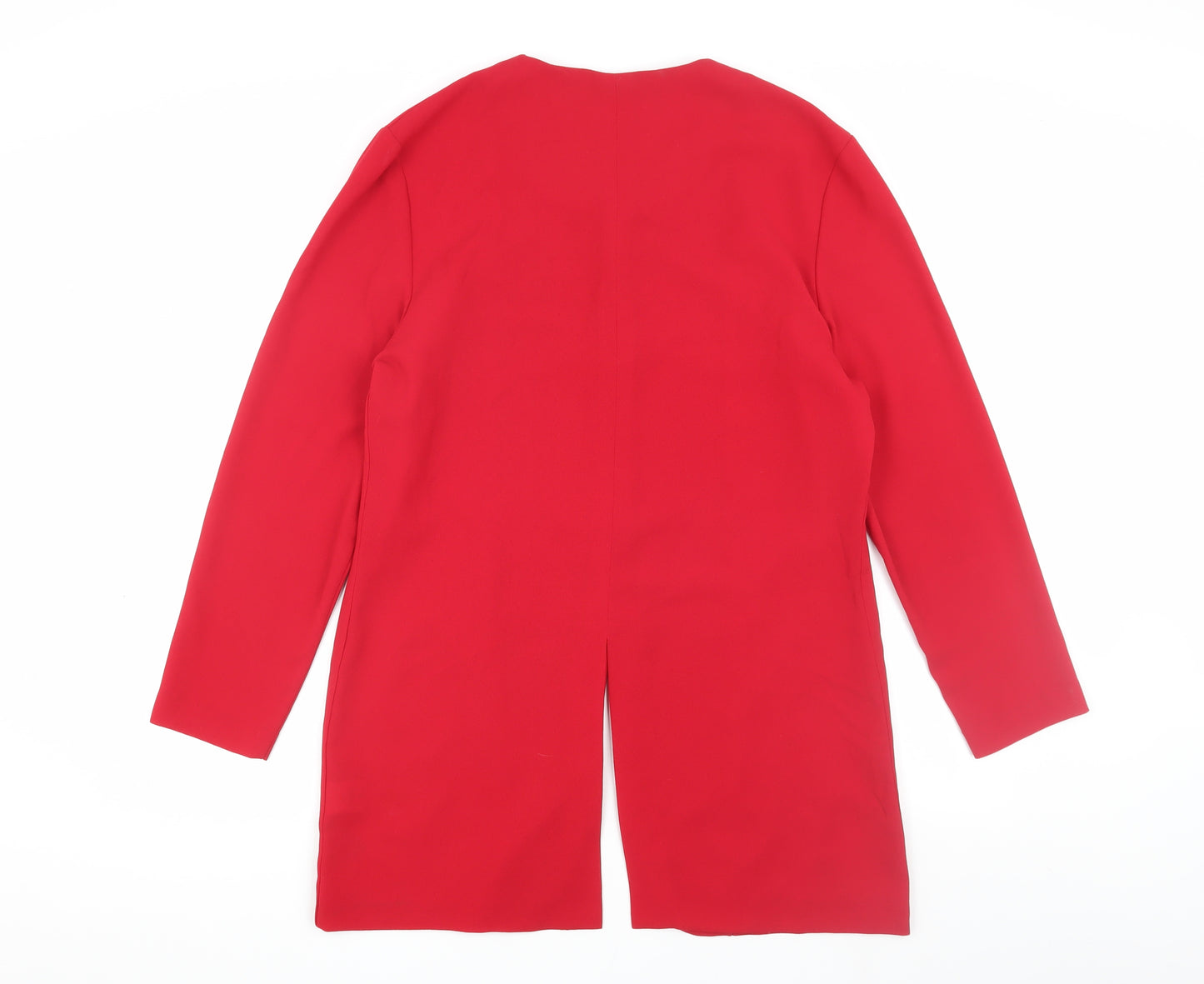 Next Women's Red Long Coat, UK 14, Button Accent