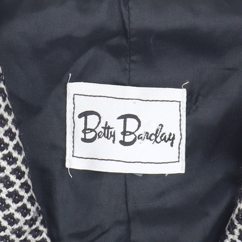 Betty Barclay Women's Black White Check Blazer Size 14