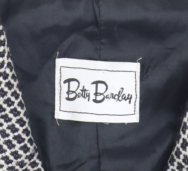 Betty Barclay Women's Black White Check Blazer Size 14