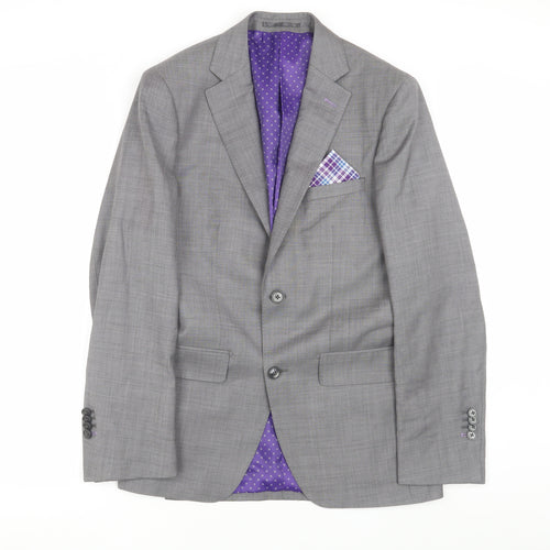 Moss Men's Grey Tailored Wool Suit 36R