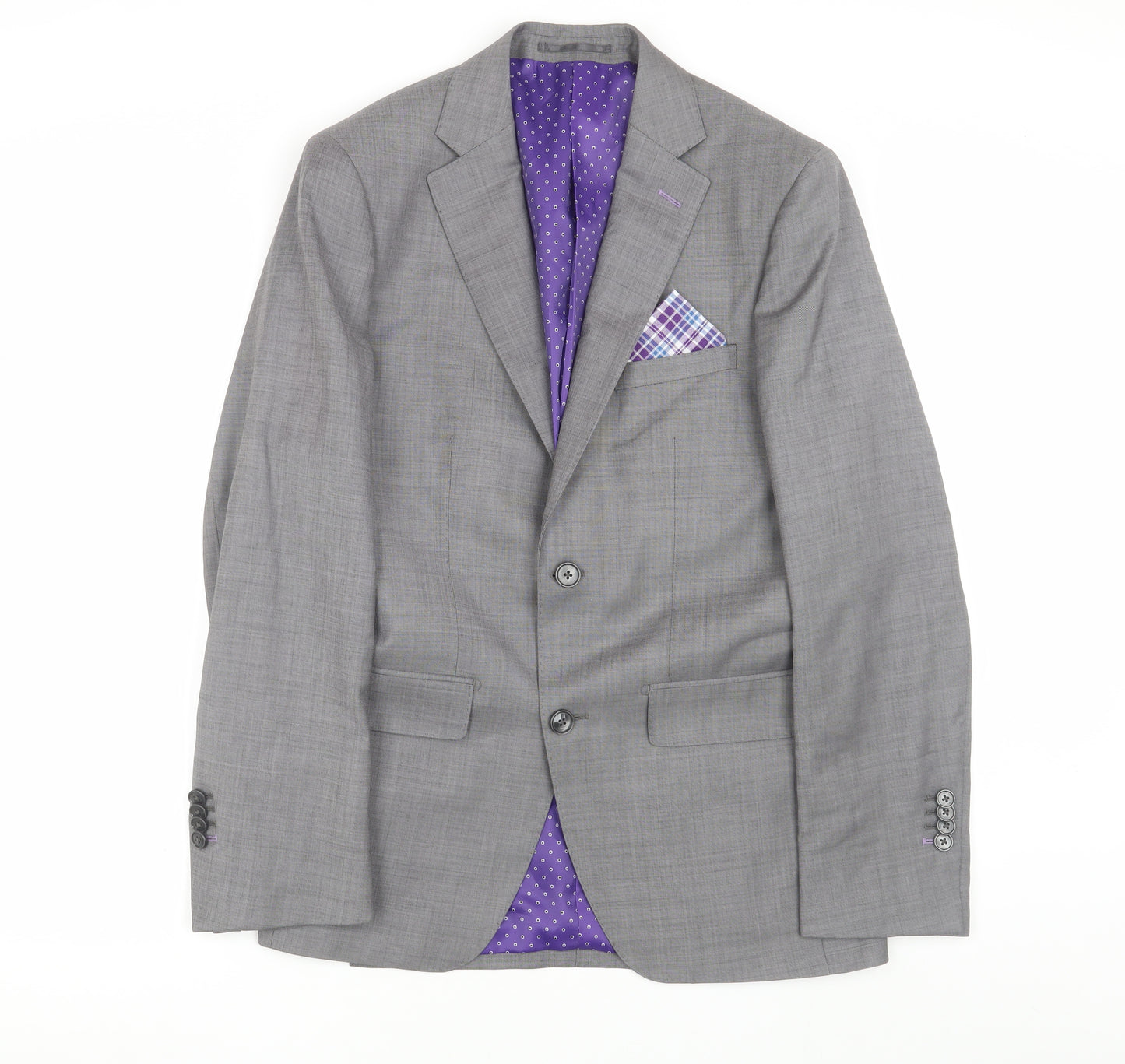 Moss Men's Grey Tailored Wool Suit 36R