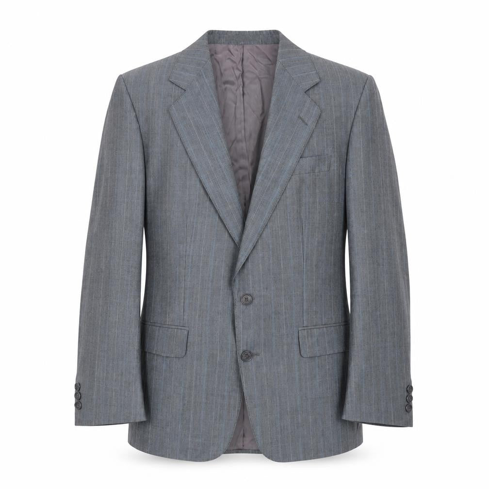 Front view of C&A Men's Grey Striped Blazer, size 46