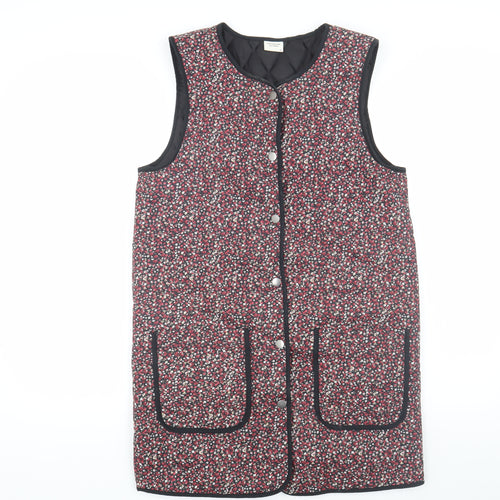 Jacqueline de Yong Women's Black Floral Waistcoat Size 6 UK