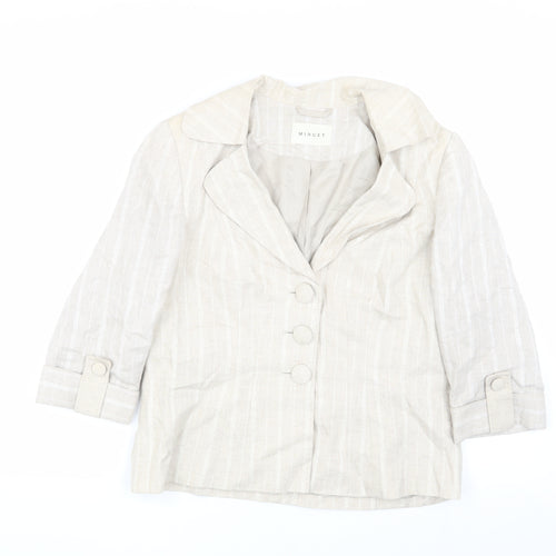 Minuet Women's Beige Striped Blazer Size 14