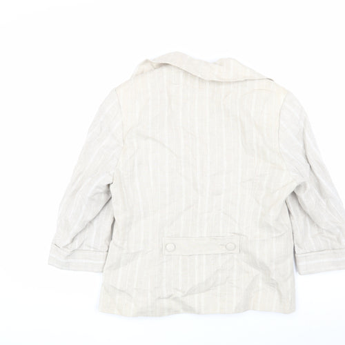 Minuet Women's Beige Striped Blazer Size 14
