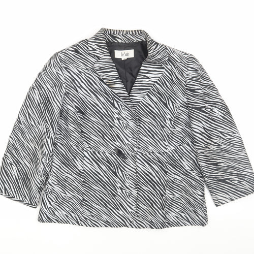 Le Suit Women's Black Animal Print Blazer - Size 14