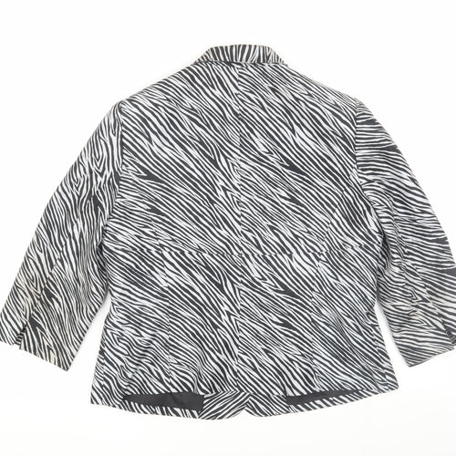 Le Suit Women's Black Animal Print Blazer - Size 14