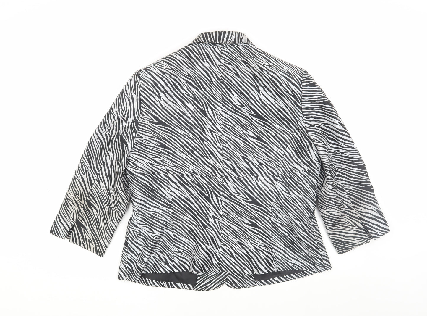 Le Suit Women's Black Animal Print Blazer - Size 14