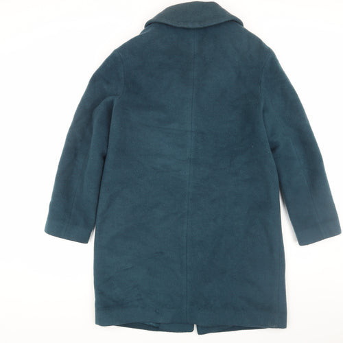Anthropologie Women's Green Wool Blend Mid-Coat Size 10