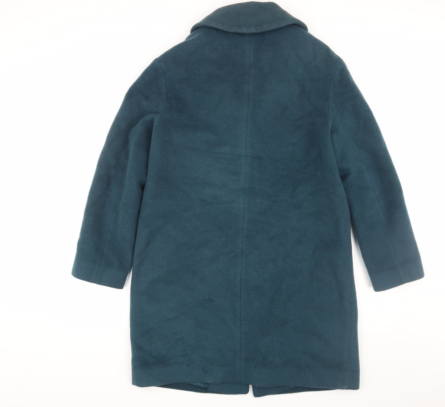 Anthropologie Women's Green Wool Blend Mid-Coat Size 10
