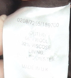 Hobbs Women’s Brown Check Wool Blazer, Size 10, Classic Fit