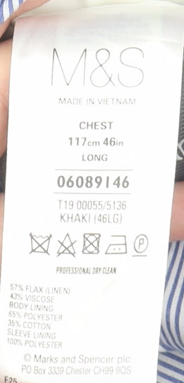 Marks and Spencer Men's Beige Blazer Size 46L