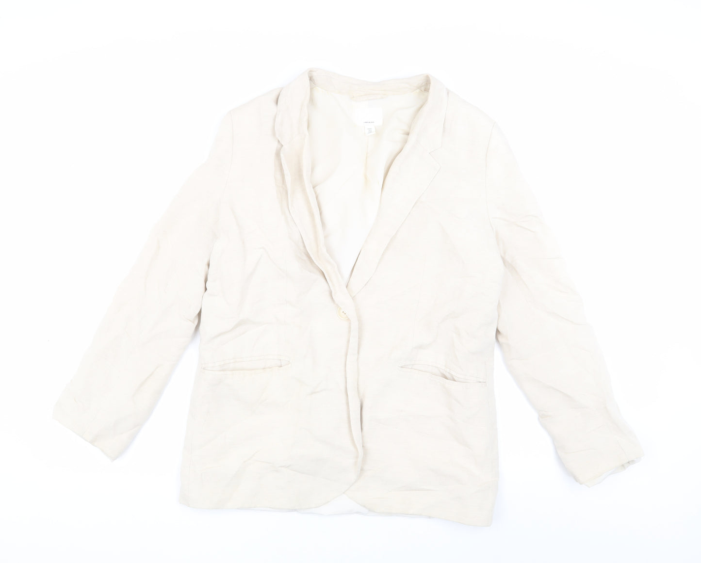 Beige Linen Blend Blazer Women S Business Casual