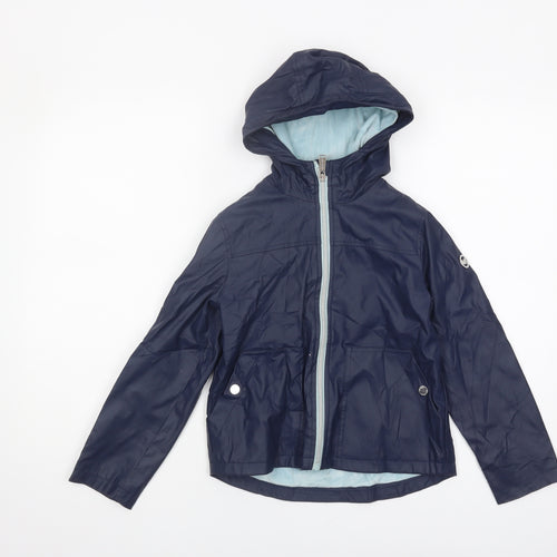 Michael Kors Girls Blue Hooded Rain Coat 6-7 Years