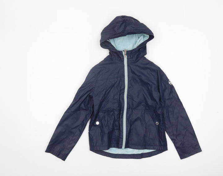 Michael Kors Girls Blue Hooded Rain Coat 6-7 Years