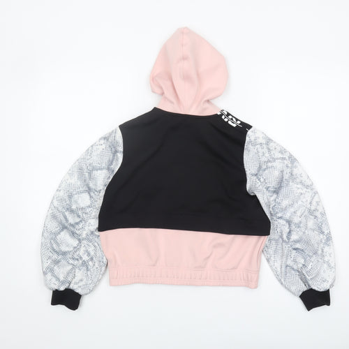 River Island Girls Black & Pink Full Zip Hoodie 9-10 Years