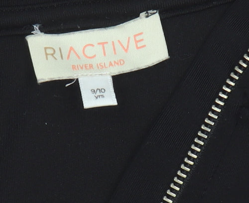 River Island Girls Black & Pink Full Zip Hoodie 9-10 Years