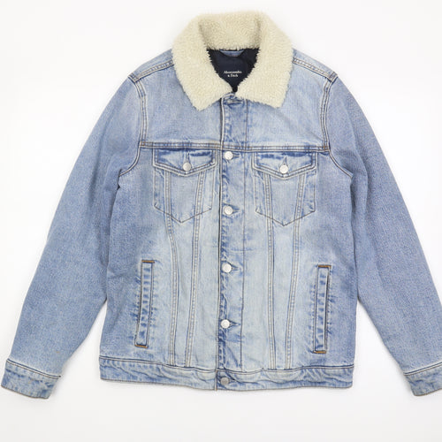 Abercrombie & Fitch Men's Blue Denim Jacket S