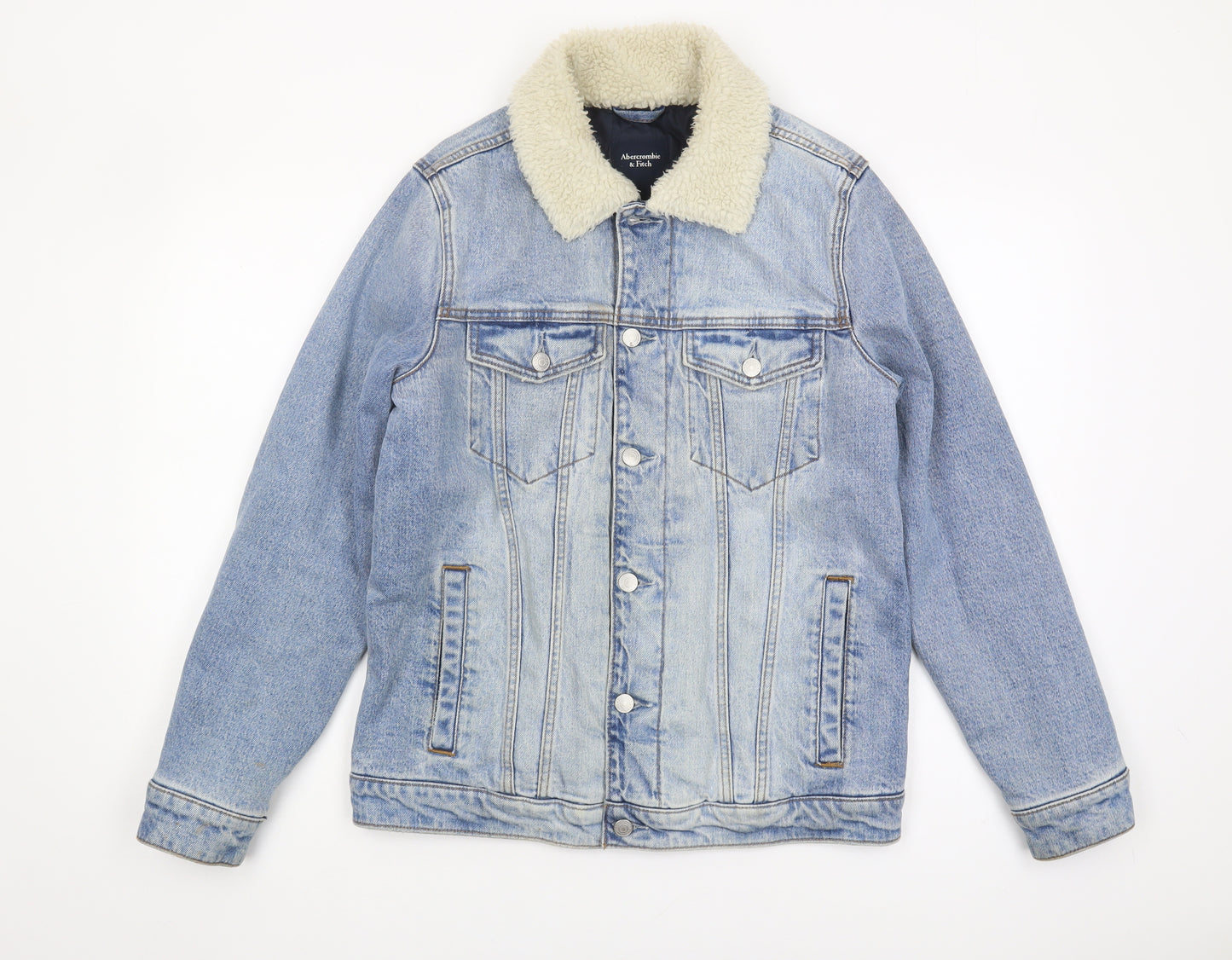 Abercrombie & Fitch Men's Blue Denim Jacket S