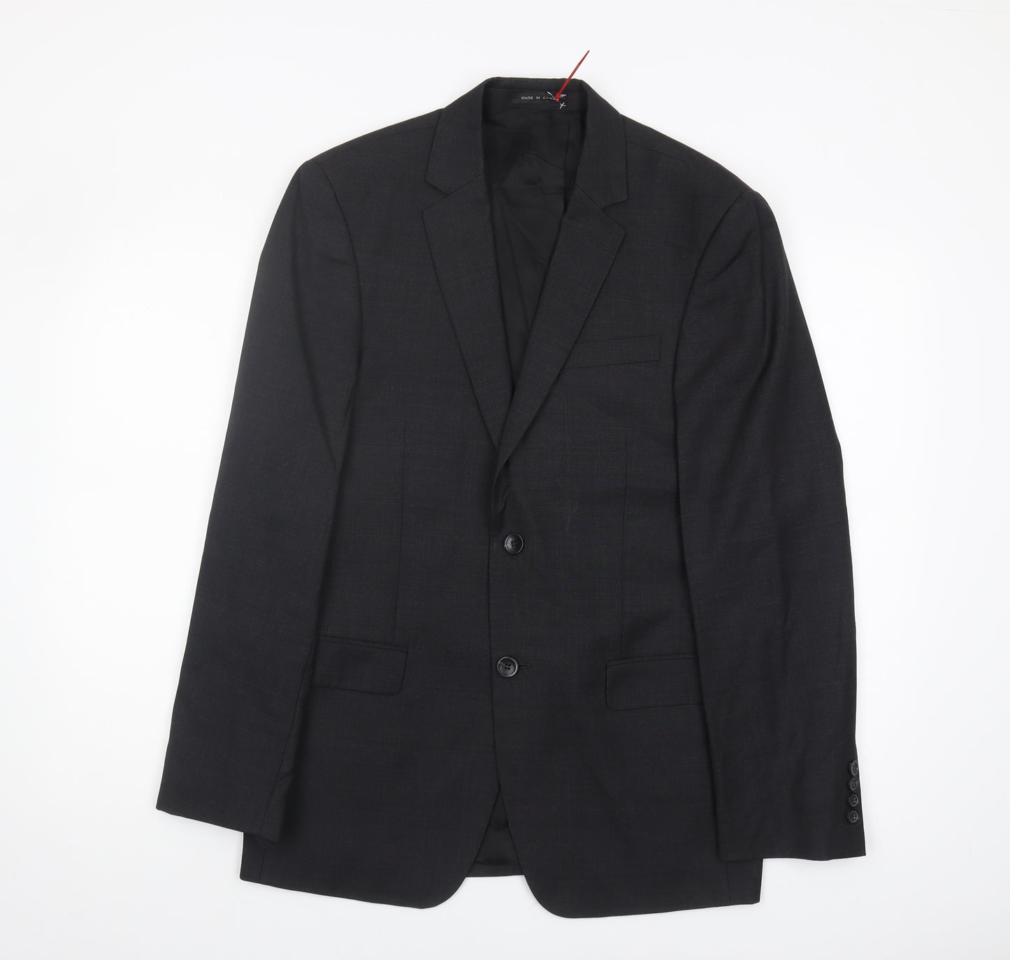 DKNY Men's Black Blazer, Size 38R, Formal Wool Jacket