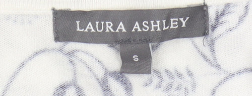 Laura Ashley Women's White Floral T-Shirt - Size S