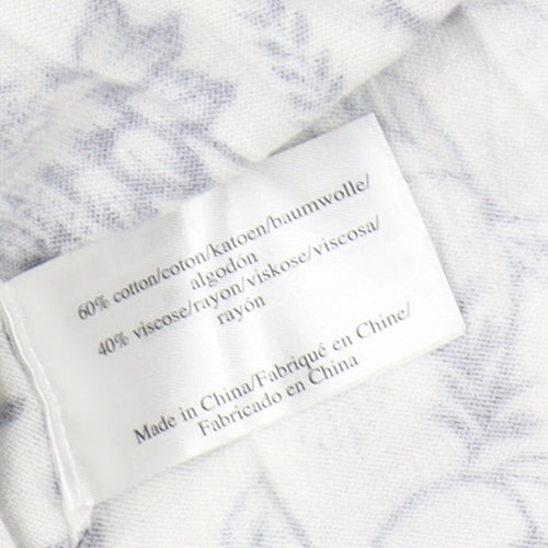 Laura Ashley Women's White Floral T-Shirt - Size S