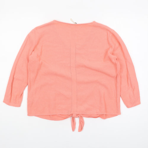 White Stuff Women's Pink Tie Hem 3/4 Sleeve Blouse