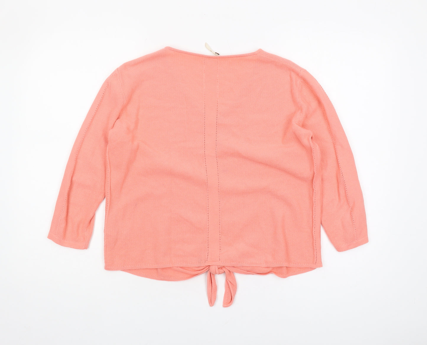 White Stuff Women's Pink Tie Hem 3/4 Sleeve Blouse