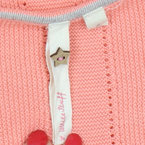 White Stuff Women's Pink Tie Hem 3/4 Sleeve Blouse