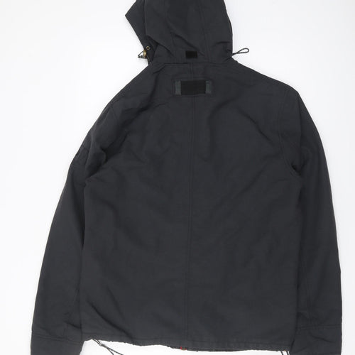 Fat Face Men's Black Parka Jacket, Size S, Hooded