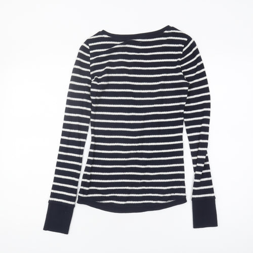 SuperDry Women's Black Striped Long Sleeve Shirt Size S