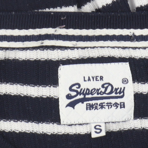SuperDry Women's Black Striped Long Sleeve Shirt Size S