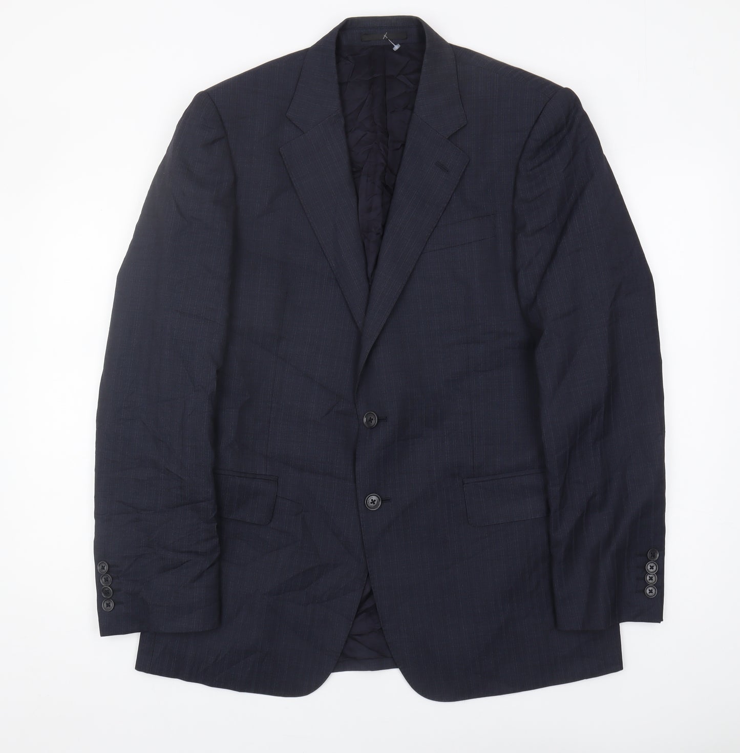 Jaeger Men's Blue Blazer 40R, Wool, Viscose Lining