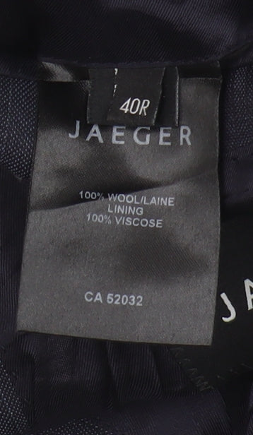 Jaeger Men's Blue Blazer 40R, Wool, Viscose Lining